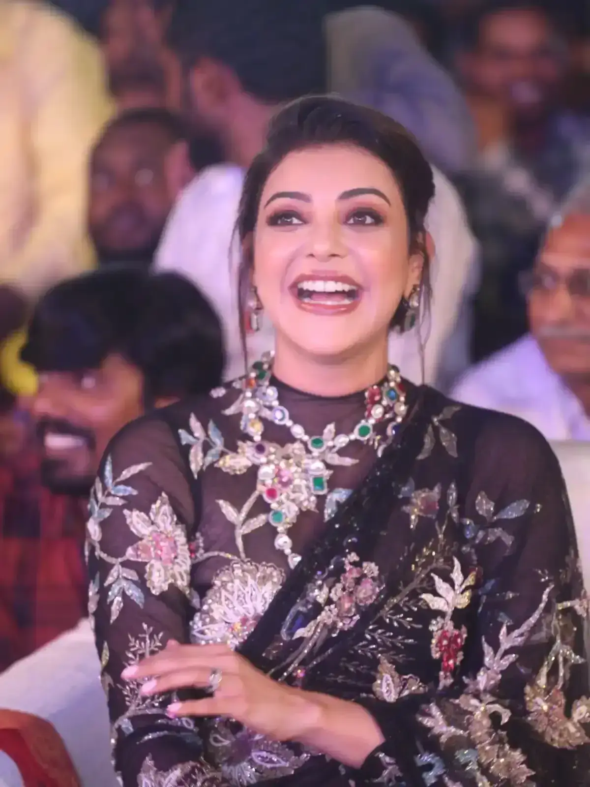 Kajal Aggarwal In Black Saree At Bhagavanth Kesari Movie Launch